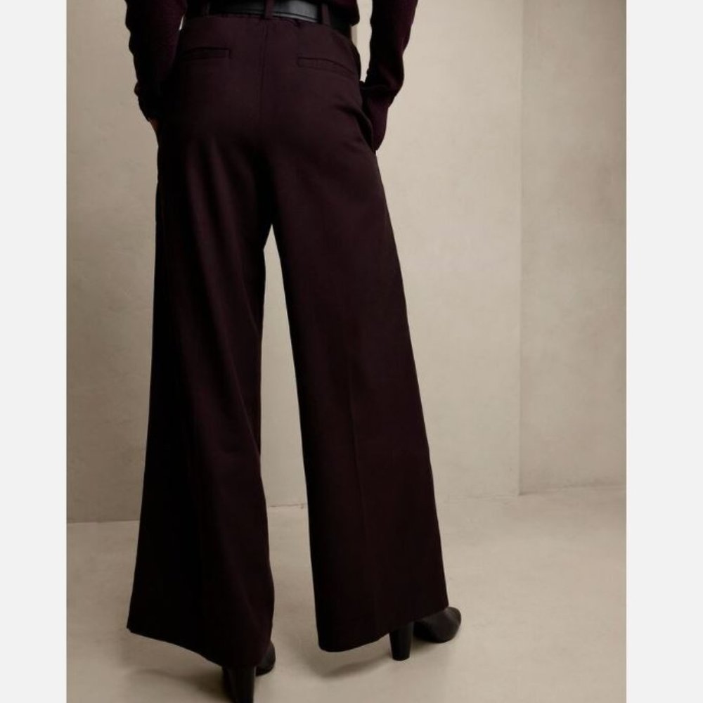Banana Republic Wide-Leg LouLou BOHO Black Flannel Pants Size 4/27 PETITE - $110 - Picture 5 of 5